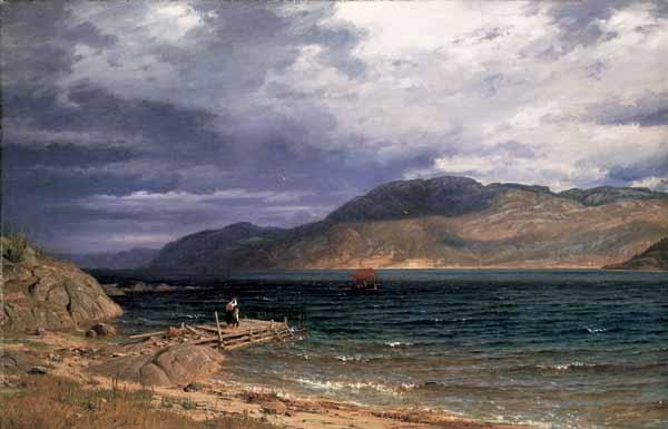 Amaldus Clarin Nielsen Enes ved Hardangerfjord oil painting image